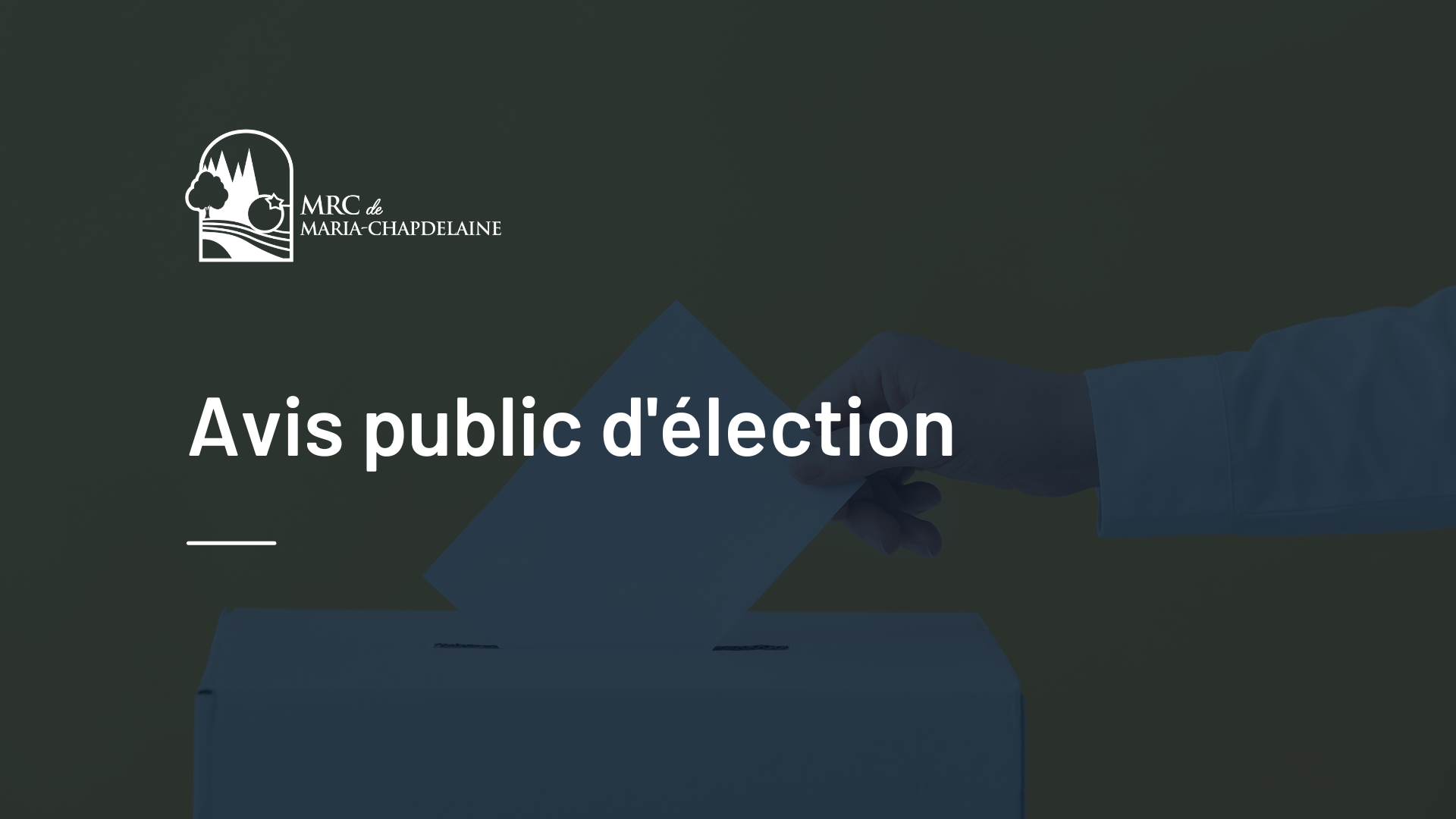 Avis public d’élection Actualités À la une