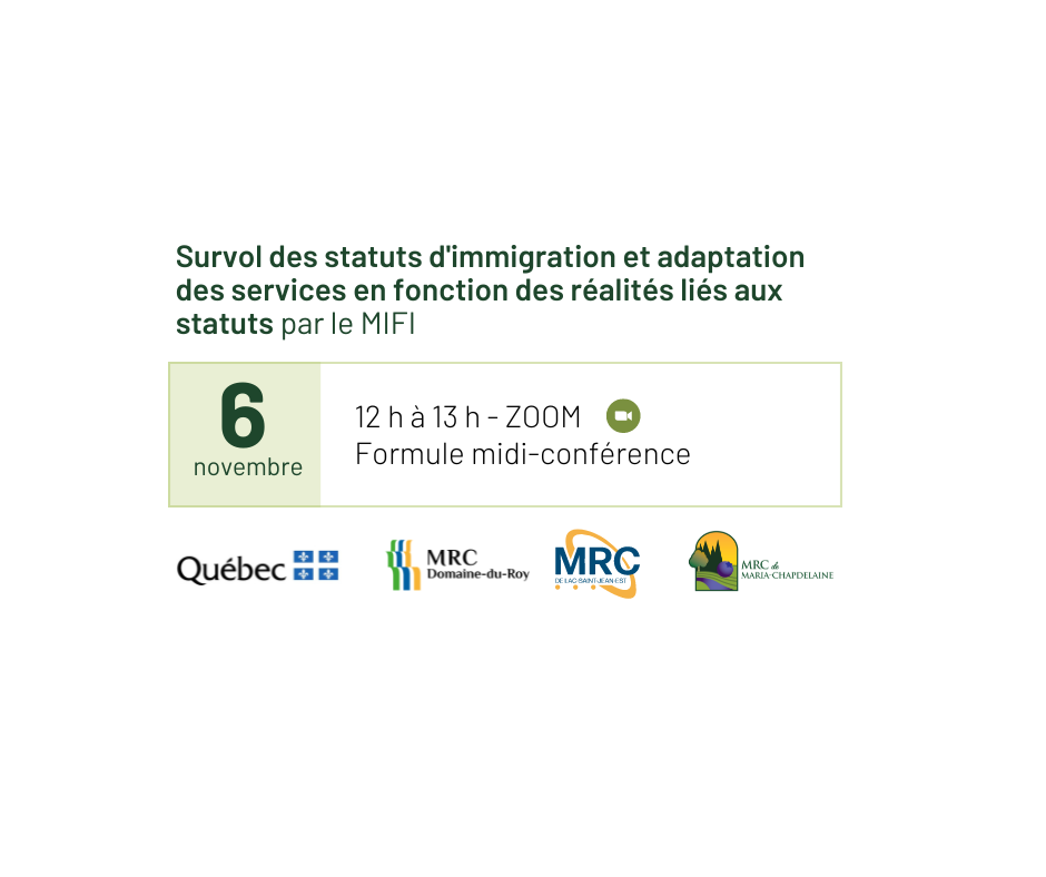Formation à l’attention des intervenants et du milieu municipal du Lac-Saint-Jean – 6 novembre 2024 Actualités Non classé