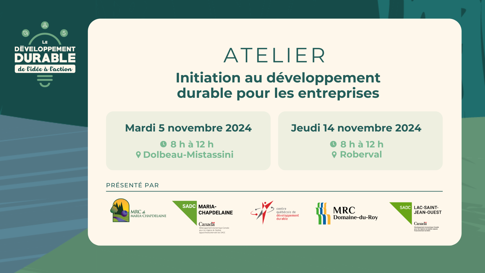 Atelier : Initiation au développement durable pour les entreprises Actualités Non classé