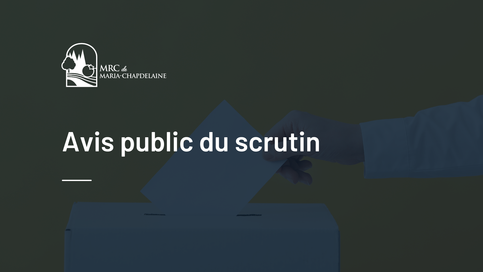 Avis public du scrutin Actualités À la une