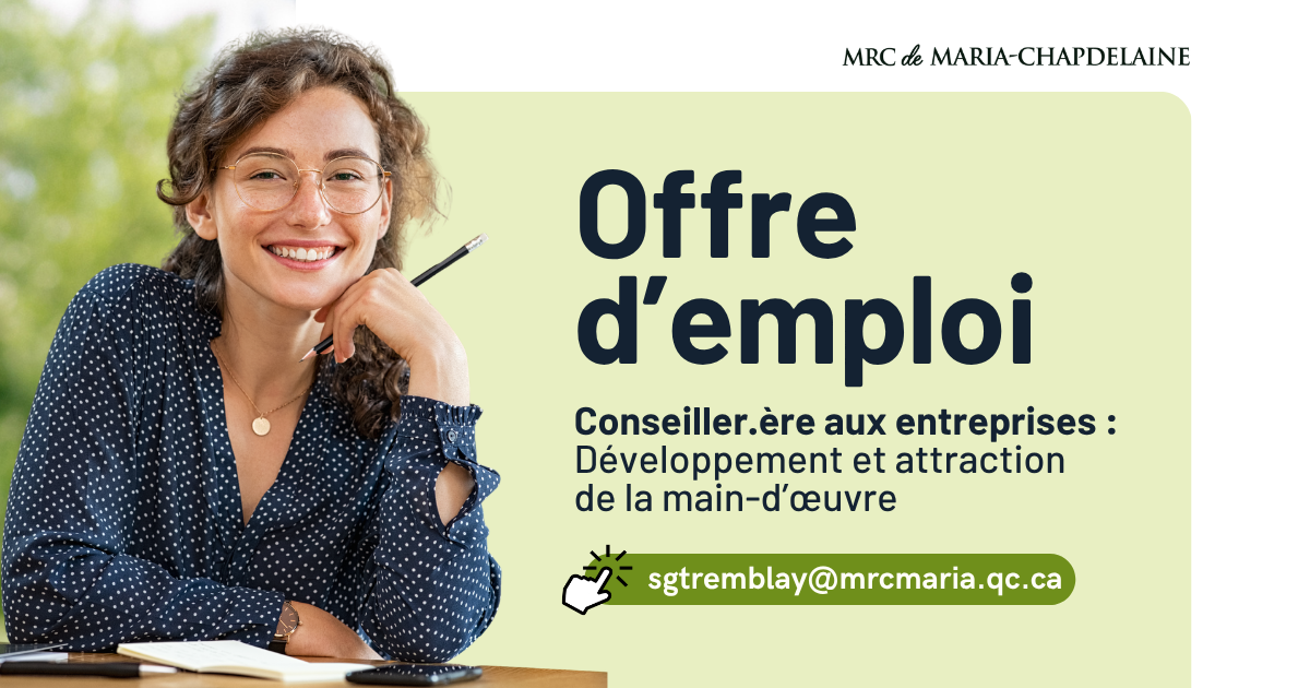 Offre d’emploi : Conseiller.ère aux entreprises – Développement et attraction de la main-d’œuvre Actualités Carrière