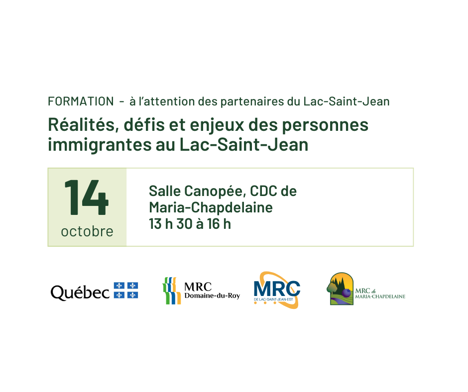 Formation sur les réalités, défis et enjeux chez les personnes immigrantes au Lac-Saint-Jean Actualités À la une