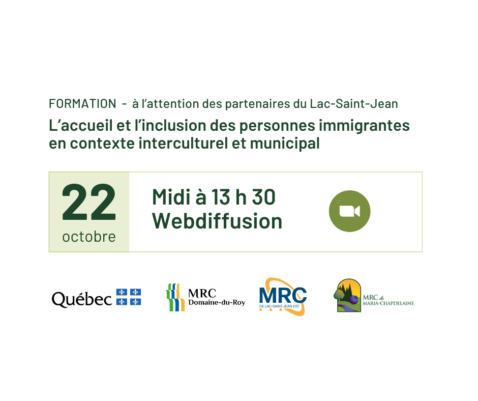 Formation sur l’accueil et l’inclusion des personnes immigrantes en contexte interculturel et municipal Actualités À la une
