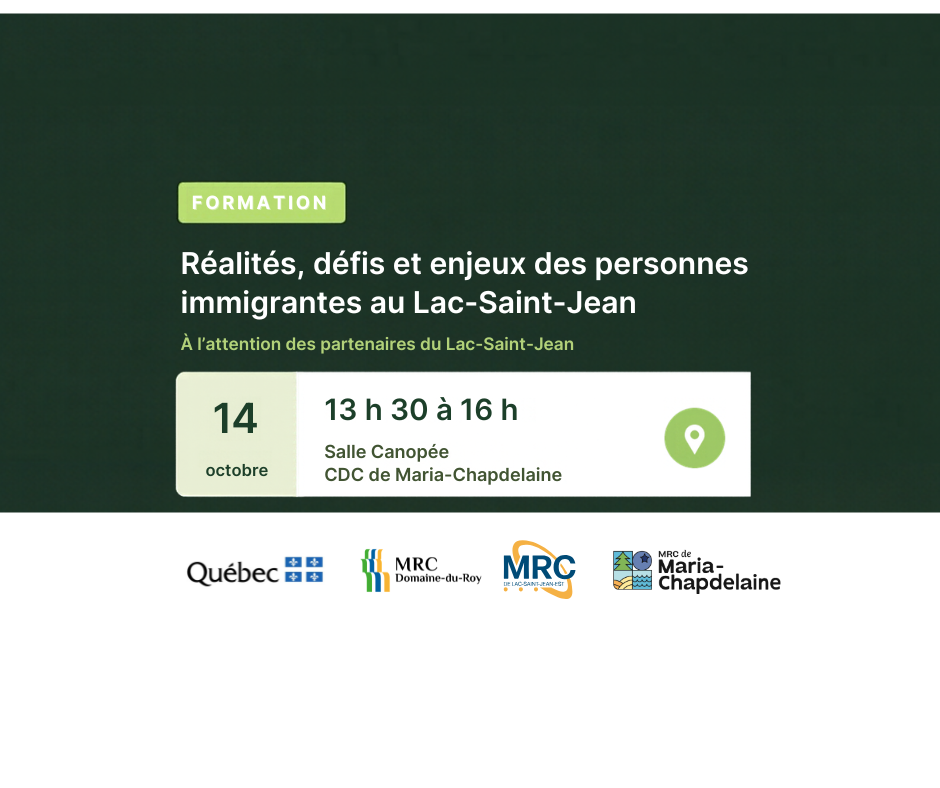Formation sur les réalités, défis et enjeux des personnes immigrantes au Lac-Saint-Jean Actualités À la une