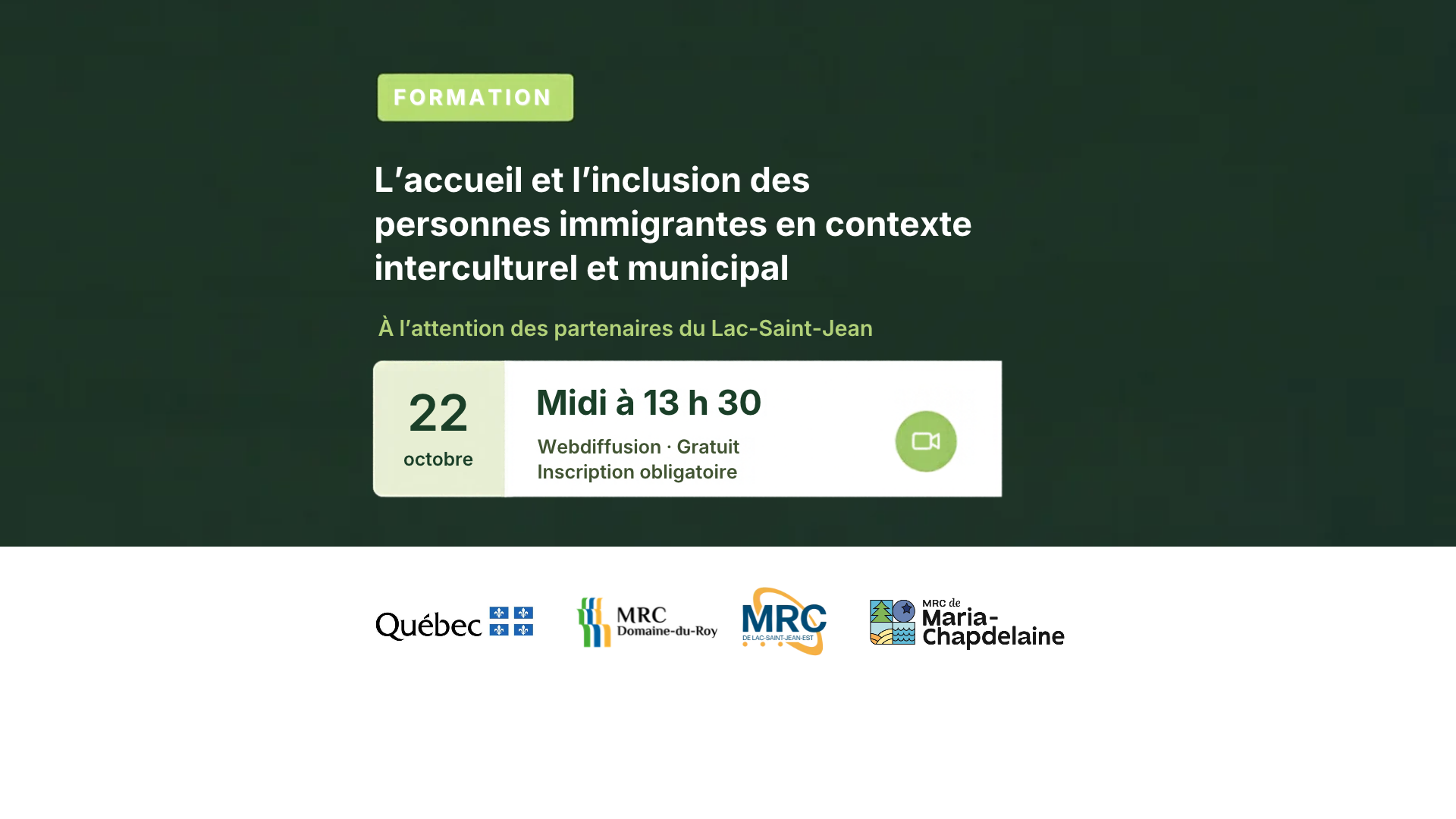 Formation sur l’accueil et l’inclusion des personnes immigrantes en contexte interculturel et municipal Actualités À la une