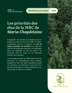 Élections provinciales 2026 - Priorités de la MRC de Maria-Chapdelaine